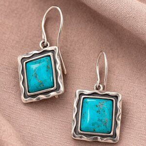 Retired Silpada W1527 Sterling Silver Turquoise Drop Earrings 925 Southwest